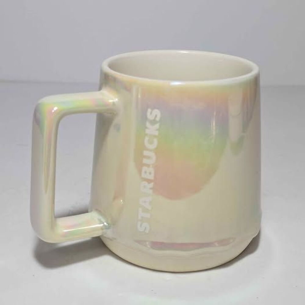 Starbucks Mug Iridescent Pearlized White